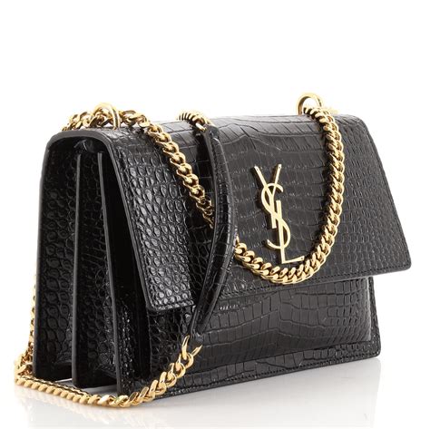 ysl crocodile crossbody sunset|saint laurent sunset crossbody bag.